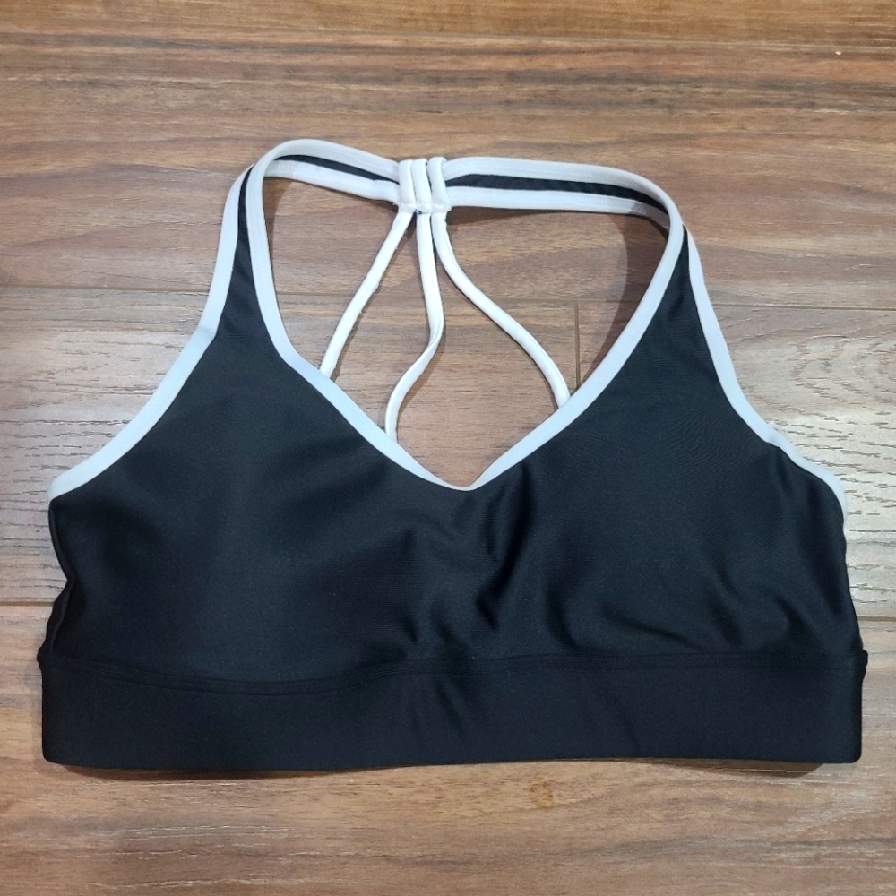 UA Under Armour sports bra  SMALL black with white outline strappy